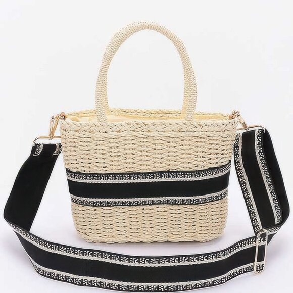 Faux Straw Tote Bag